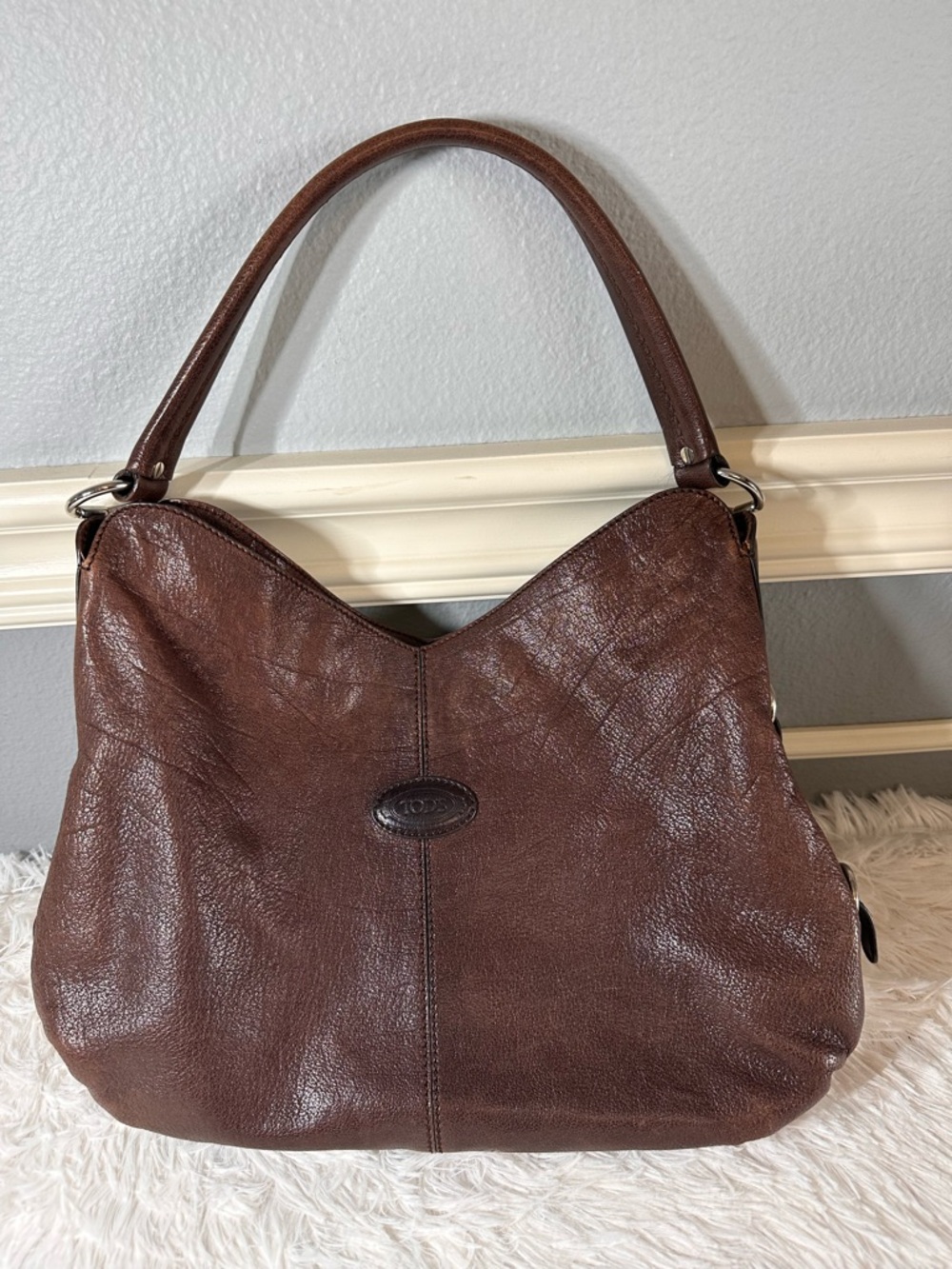 Tod's Chocolate Brown Leather Shoulder Hobo